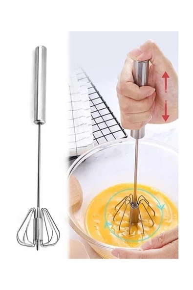 QNİAY Çelik Basmalı Otomatik Çırpıcı Yumurta Sos Karıştırıcı - Resim 3