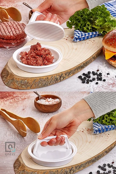 QNİAY Hamburger Ve Köfte Şekillendirici Pratik Köfte Kalıbı Et Izgara Barbekü Mangal Piknik Kamp Köfte - 2