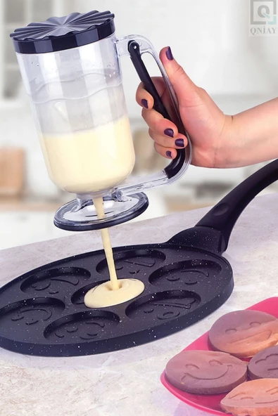 QNİAY Pancake Hamur Porsiyonlayıcı 1 Lt Pancake Ölçekli Krema Hamur Puding Dağıtıcı Akıtma - 3