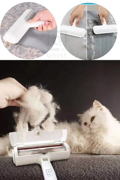 QNİAY Hazneli Kedi Köpek Evcil Hayvan Kazak Kıyafet Elbise Halı Yatak Tüy Temizleyici Kıl Toz Toplayıcı - 5