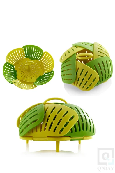 QNİAY New Pratik Lüx Yumurta Pişirme Haşlama Sepeti Katlanabilir Diyet Sağlıklı Sebze Meyve Gıda Haşlama - Resim 4