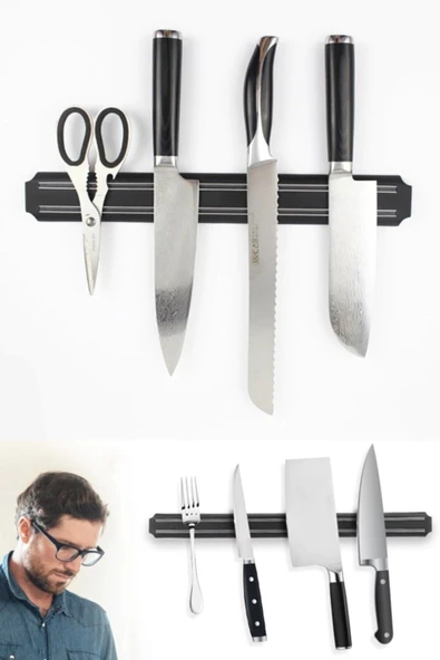 QNİAY Pratik Askı Düzenleyici Uyumlu 33cm Her Yere Asılabilir Bıçak Endüstriyel Mutfak Restorant Ev Cafe - Resim 7