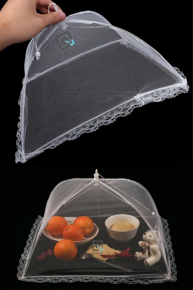 QNİAY Tül Sineklik Yiyecek Koruma Şemsiyesi, Gıda Koruma Şemsiye Yemek Tül Sineklik Kamp Piknik - Resim 4