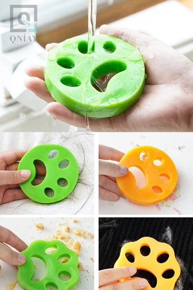 QNİAY Yıkanabilir Tüy Temizleyici Kıl Toz Toplayıcı 1 Adet Kazak Halı Tiftik Temizleyici Çamaşır Makine - 2