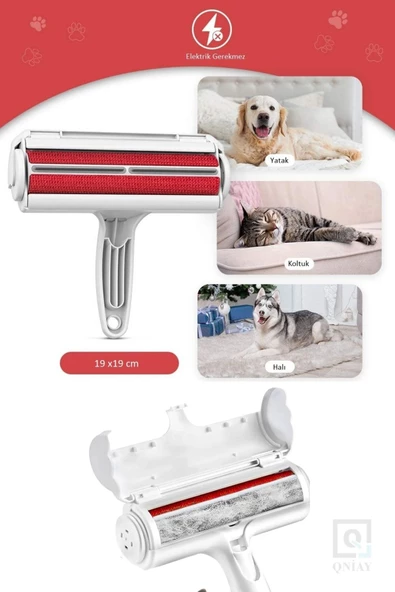 QNİAY Hazneli Kedi Köpek Evcil Hayvan Kazak Kıyafet Elbise Halı Yatak Tüy Temizleyici Kıl Toz Toplayıcı - 2