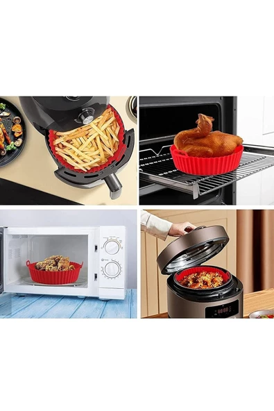 Kalsiyum Mood Airfryer Silikon Pişirme Kalıbı Hava Fritözü Kalıbı Tüm Airfryer Uyumlu Kek Ekmek Fırın Kanatları - Resim 7