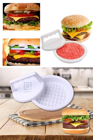 QNİAY Hamburger Ve Köfte Şekillendirici Pratik Köfte Kalıbı Et Izgara Barbekü Mangal Piknik Kamp Köfte - 4
