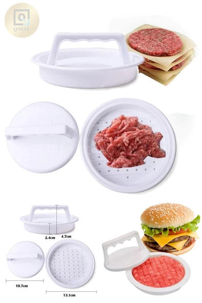 QNİAY Hamburger Ve Köfte Şekillendirici Pratik Köfte Kalıbı Et Izgara Barbekü Mangal Piknik Kamp Köfte - 6