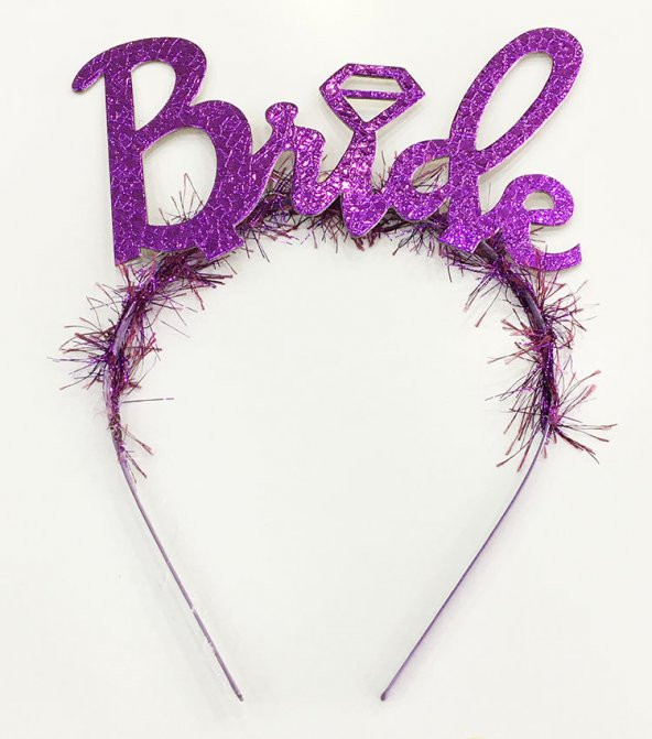 Parti Mor Renk Bekarlığa Veda İtalik Yazı Alyanslı Bride Taç
