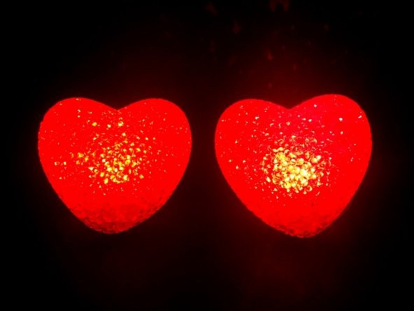 Led Işıklı Kırmızı Kalp Gece Lambası Dekoratif Hediyelik
