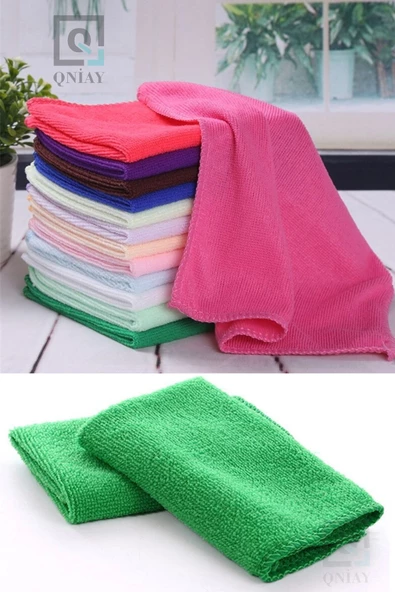 QNİAY Süper Emici 30x30cm 4 Lu Mikrofiber Bez - Yıka Yıka Kullan - 4