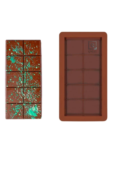 QNİAY Dubai Çikolatası 10 Bölmeli Kalıbı Silikon Çikolata Kalıbı 1 adet Chef Sunum Ev Cafe Çikolata Yapım - Resim 4