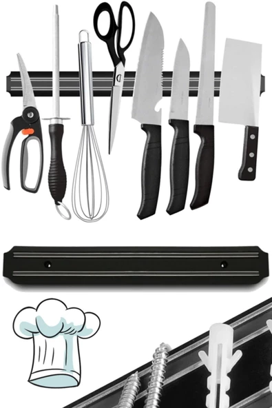 QNİAY Pratik Askı Düzenleyici Uyumlu 33cm Her Yere Asılabilir Bıçak Endüstriyel Mutfak Restorant Ev Cafe - Resim 4