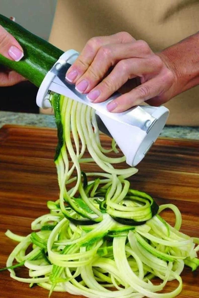 QNİAY Spiral Sebze Doğrayıcı Sebzeleri Spagetti Doğrama Aparatı Spiral Havuç Kabak Salatalık Açacağı - 3