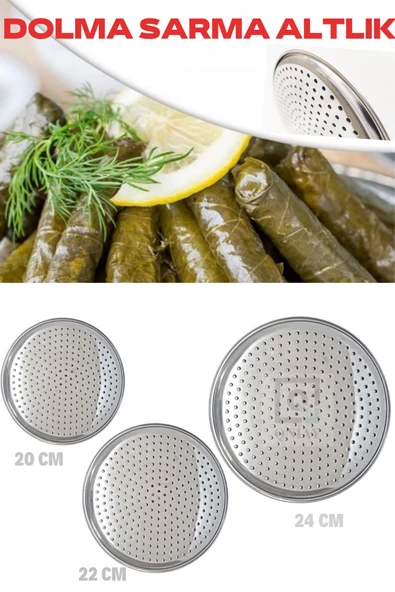 QNİAY Pratik Lüx Paslanmaz Çelik Sarma Pizza Pişirme Altlığı 3 Lü Tepsi Seti 20-22-24 Cm Chef Pizza ürün görseli 1