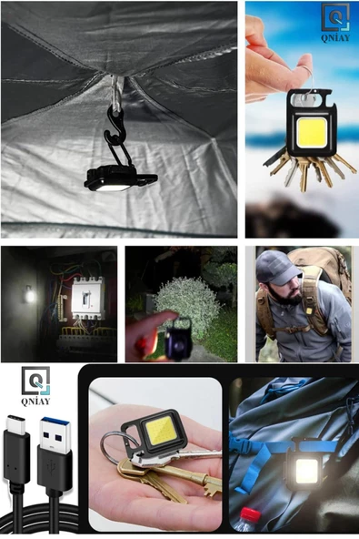 QNİAY Şarj Edilebilir 30 Ledli El Feneri Kamp Çadır Lambası Arazi Seyahat Taşınabilir Aydınlatma Işıldak - Resim 2
