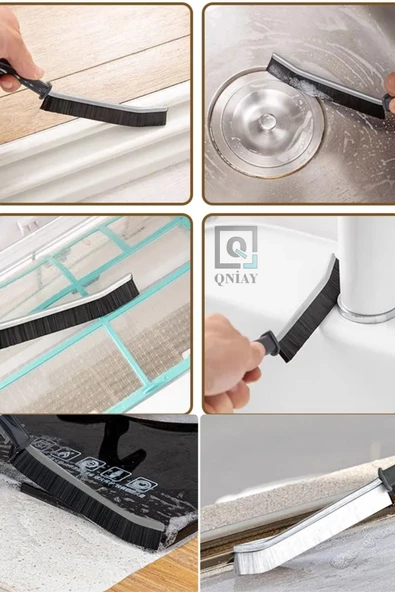 QNİAY Çok Amaçlı Multi İnce Temizlik Fırçası 1adet Derz Arası Banyo Mutfak Lavabo Detay Temizleme Fırçası - 4