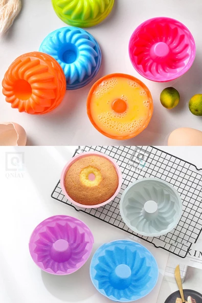 QNİAY Klasik 6 Lı Mini Kek Kalıbı Kurabiye Pasta Muffin Kalıpları Silikon Pişirme Kalıbı
