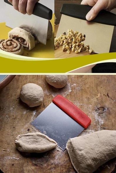 QNİAY Çelik Spatula Hamur Kesici Pasta Kurabiye Hamuru Kesme Pasta Sıvama Malası