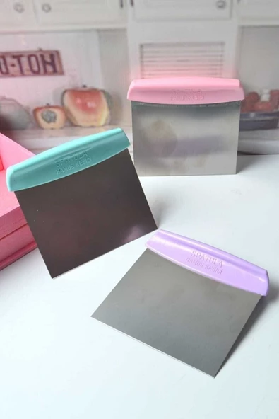 QNİAY Çelik Hamur Kesme Ve Kazıma Pasta Düzeltme Spatulası - Resim 2