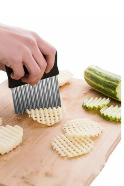 QNİAY Chips Chopper Şekilli Sebze Ve Meyve Dilimleyici Patates Soyucu - Resim 2