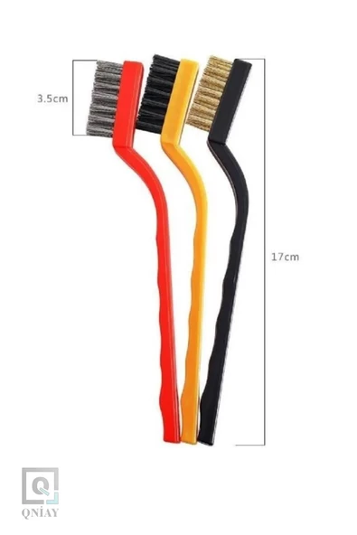 QNİAY 3 Adet Tel Fırça Ocak Fırın Mangal Izgara Airfryer Temizliği Kir Pas Yağ Temizleme Fırçası Pas - Resim 3