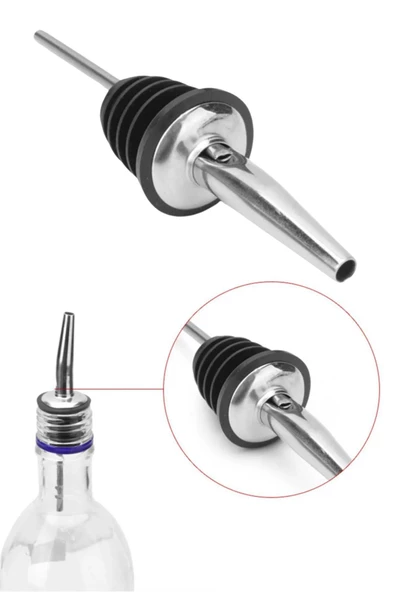 QNİAY Kapm Düz Model Soda Şişe Ucu Metal (1 Adet)Servis Aparatı Yağdanlık Sosluk () Mantar - Resim 4