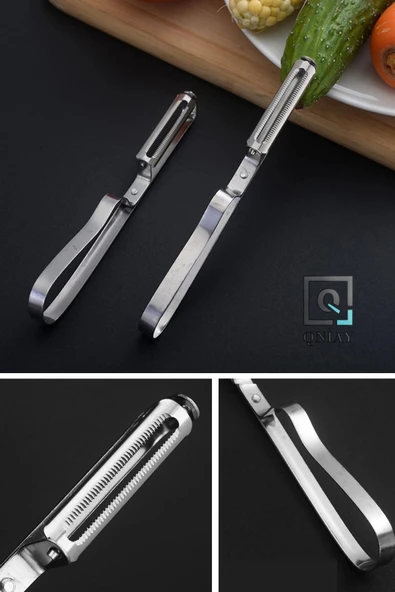 QNİAY Pratik Yan Soyacak Meyve Sebze Domates Patates Soyacağı Paslanmaz Çelik Soyacak - Resim 2