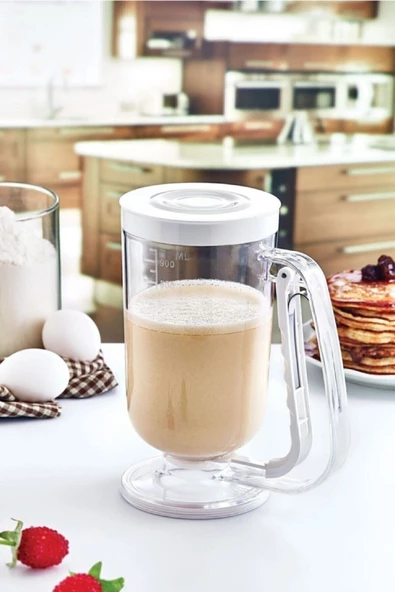 QNİAY Muffin, Krep, Waffle Ve Pankek Hamur Akıtma Pratik Ölçülü Hamur Dağıtıcı Porsiyonlayıcı