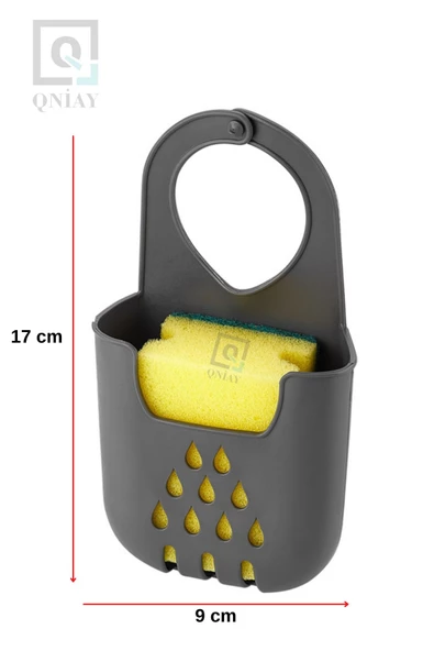 QNİAY Pratik Silikon Lavabo Düzenleyici Organizer Diş Fırça Sabun Vb. Lavabo Batarya Musluk Askılı - Resim 6