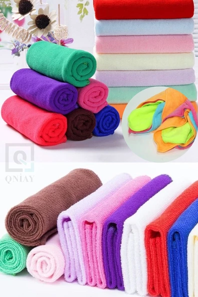 QNİAY Süper Emici 30x30cm 4 Lu Mikrofiber Bez - Yıka Yıka Kullan - 5
