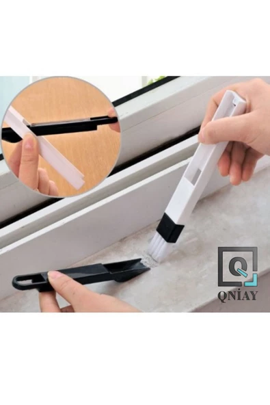 QNİAY Taşınabiir Klavye Ve Pencere Oluğu Temizleme Fırçası Mini Kürekli Pc Laptop Temizlik Aparatı Ev Ofis - 2