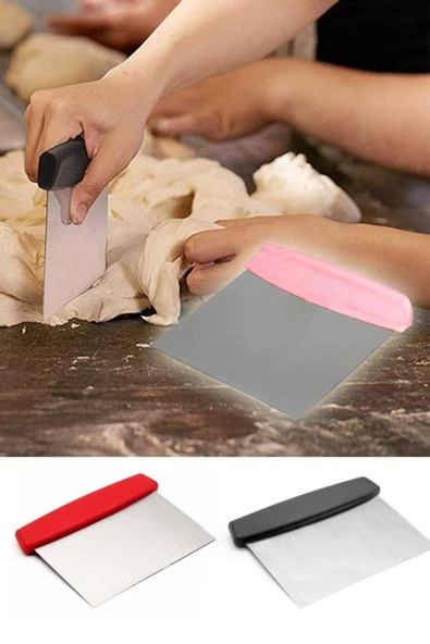 QNİAY Çelik Hamur Kesme Ve Kazıma Pasta Düzeltme Spatulası - Resim 4