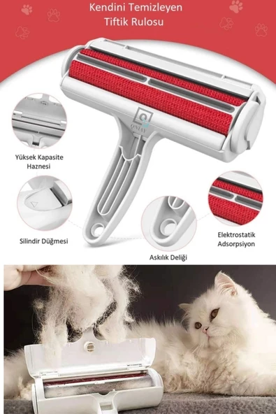 QNİAY Hazneli Kedi Köpek Evcil Hayvan Kazak Kıyafet Elbise Halı Yatak Tüy Temizleyici Kıl Toz Toplayıcı - 8