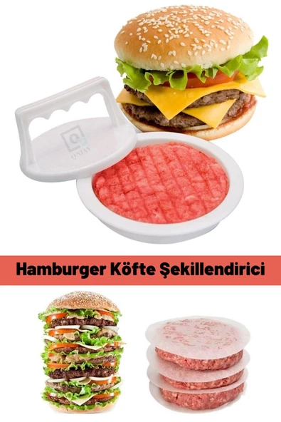 QNİAY Hamburger Ve Köfte Şekillendirici Pratik Köfte Kalıbı Et Izgara Barbekü Mangal Piknik Kamp Köfte - 5