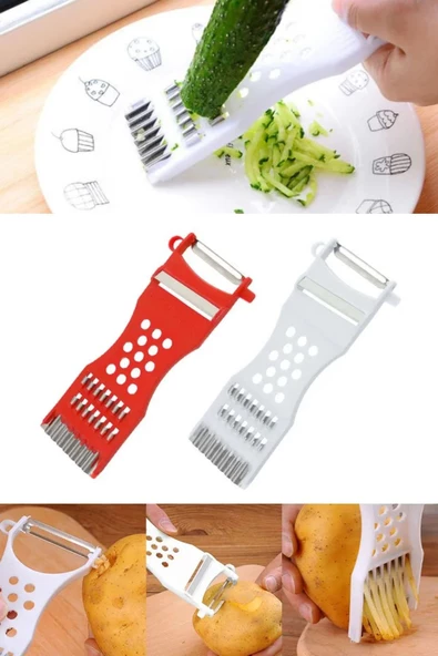 QNİAY Smart Master 5 Çok Fonksiyonlu Pratik Doğrayıcı Kabuk Çıkarıcı Rende Dilimleme Soyma Aleti - Resim 5