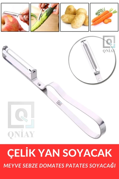 QNİAY Pratik Yan Soyacak Meyve Sebze Domates Patates Soyacağı Paslanmaz Çelik Soyacak ürün görseli
