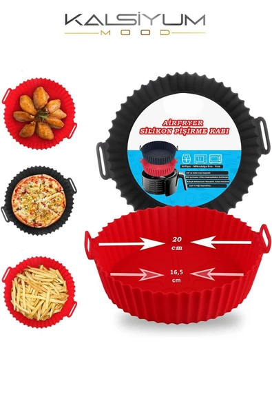 Kalsiyum Mood Airfryer Silikon Pişirme Kalıbı Hava Fritözü Kalıbı Tüm Airfryer Uyumlu Kek Ekmek Fırın Kanatları - Resim 4