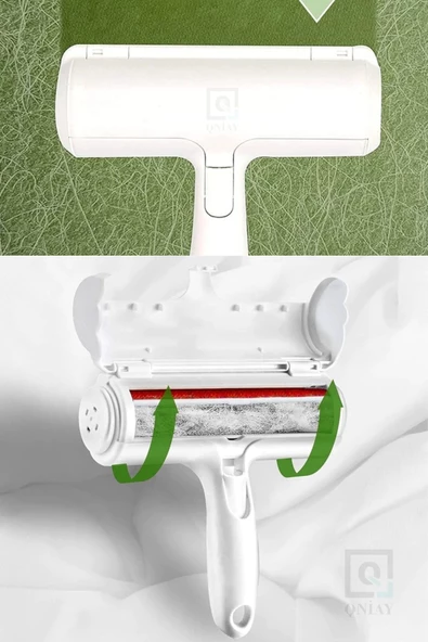 QNİAY Kedi Köpek Tüy Toplayıcı Hazneli 2 Yönlü Kazak Kıyafet Elbise Halı Yatak Kıl Toz Hav Tüy Toplayıcı - 6