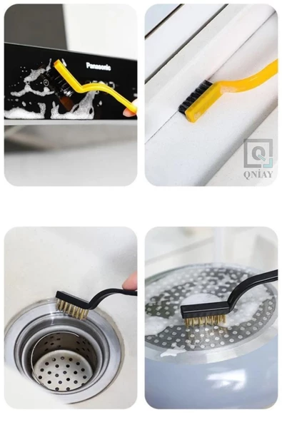 QNİAY 3 Adet Tel Fırça Ocak Fırın Mangal Izgara Airfryer Temizliği Kir Pas Yağ Temizleme Fırçası Pas - Resim 4