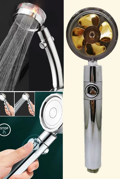 QNİAY Qnitema Pervaneli Gold Jet Duş Başlığı