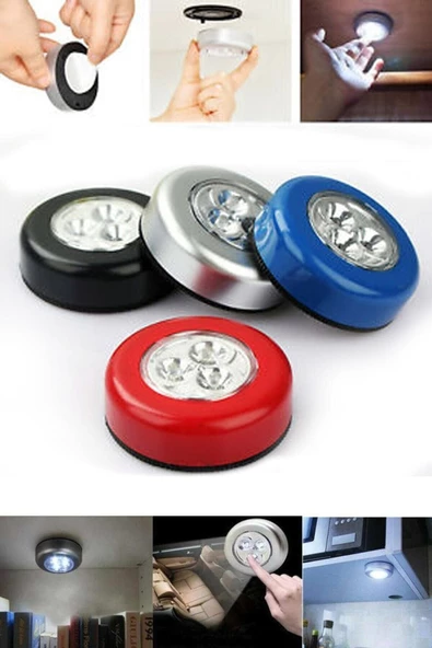 QNİAY Dokunmatik 3lü Led Lamba Dolap Içi Mutfak Tezgah Altı Banyo Araba Raf Altı Yatak Odası