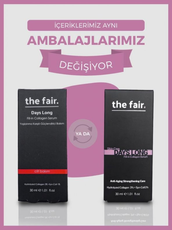 the fair. Days Long Fill-in Collagen Vegan Yaşlanma Karşıtı Peptit Cilt Serumu  3 Hidrolize Kolajen 30 ml - 5