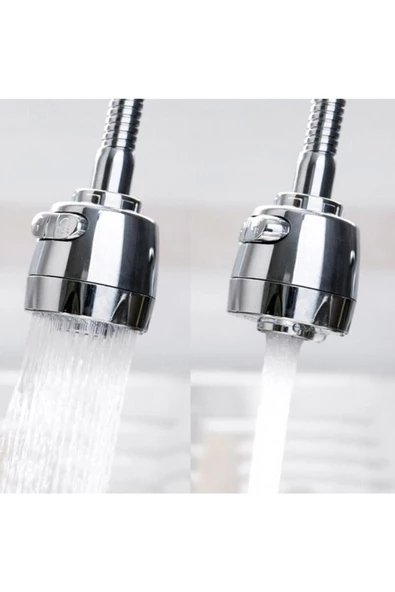 QNİAY Esnek 2 Fonksiyonlu Oynar Başlıklı Spiral Mutfak Musluk Başlığı - Resim 2