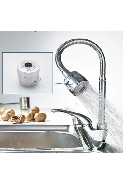QNİAY Esnek 2 Fonksiyonlu Oynar Başlıklı Spiral Mutfak Musluk Başlığı ürün görseli