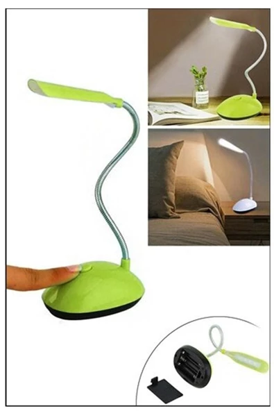 QNİAY Kullanışlı Bükülebilir Kitap Okuma Led Masa Lambası Yeşil Mini Masa Lambası - 2