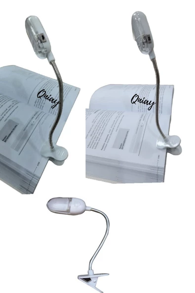 QNİAY Kıskaçlı Led Masa Lambası Yeni Kitap Okuma Işığı Spirali Kıskaçlı Led Lamba ( Pil Hediyeli) - 2