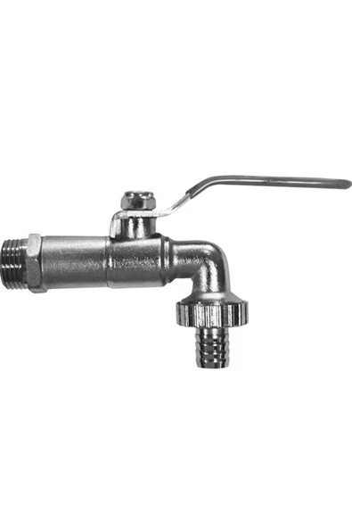 QNİAY Rm01 Küresel Rakorlu Musluk Çelik Kollu 1/2" Depo Bahçe Musluk