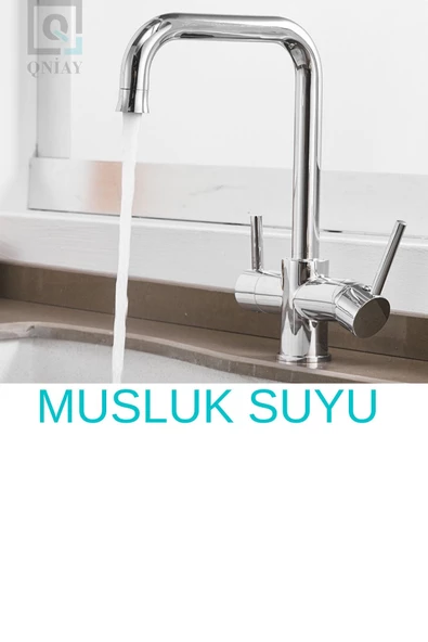 Kalsiyum Mood Su Arıtma Cihazı Için 3 Yollu Arıtmalı Evye Bataryalı Musluk(sıcak ,soğuk ,arıtılmış Su) Qtr548 - 8