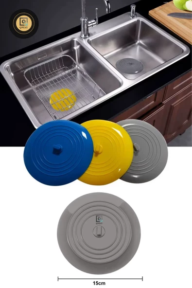 QNİAY Yuvarlak Silikon Mat Lavabo Banyo Evye Küvet Tıkacı Banyo ve Lavabo Saç ve Tıkanma Koku Önler - 7